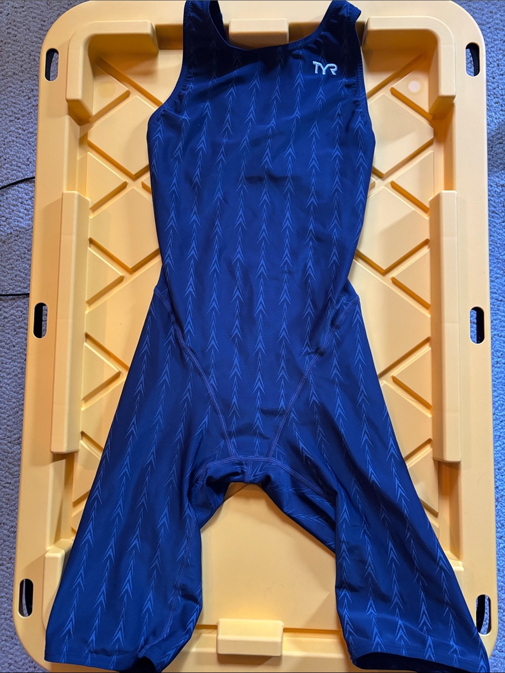TYR Blue women's One-Piece Racing Kneeskin Swimsuit Size 30